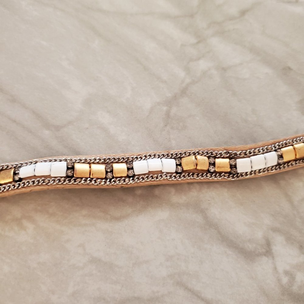 ✨ Stella & Dot Rhinestones Crystals Pave Beads Beaded Cady Wrap Bracelet ✨ - Picture 7 of 15